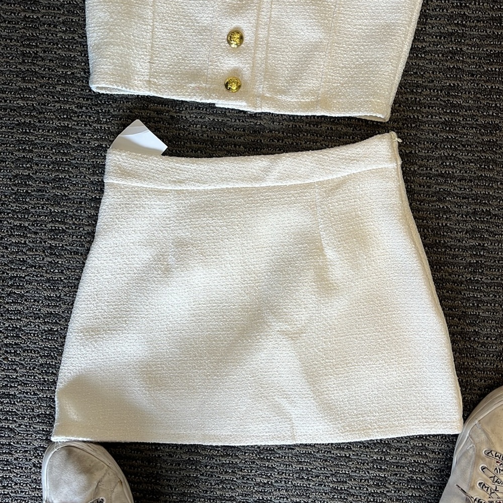Elegant White Two-Piece Set, Fits a sz small - Picture 5 of 5